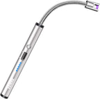 VEHHE USB Lighter, Rechargeable Arc Candle Lighter with LED Battery Display Flexible Neck Lighters Long for Grill Candles Gas Stoves Camping Barbecue