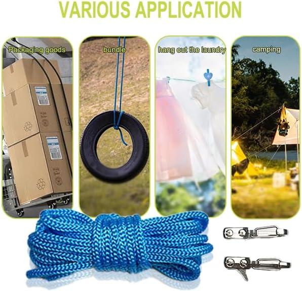 Rope Tightening Tool & Tensioner: Retractable Rope with Alloy Buckle for Outdoor Enthusiasts - Perfect for Camping Tent Building, Tarp Tie Downs, Hammock Installation & Outdoor Gear Securing (3)