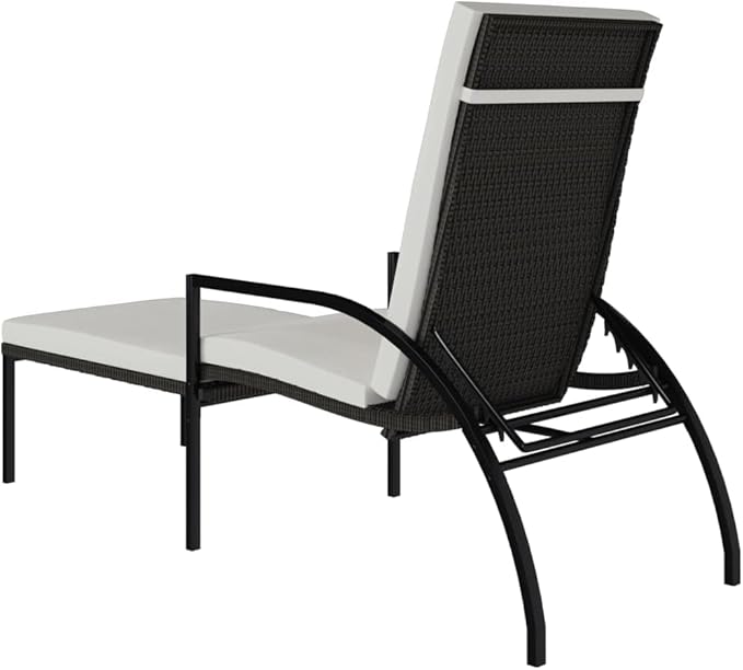 Outdoor Chairs Camping Chairs Beach Chair Patio Furniture Sun Lounger with Footrest PE Rattan Brown for Patio, Poolside, Beach,Camping