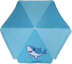AMMSUN 5ft Seaside Umbrella for Sand Box Water Table - Kids Durable Umbrellas for children Picnic Beach Camping Garden Outdoor Play Shade (5ft Light Blue Shark)