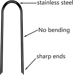 Heavy Duty Trampoline Anchors High Wind U-Shaped Sharp Ends Ground Anchor Galvanized Steel 11.8inch Safety Stakes for Soccer, Tents and Garden Decorations (Black 8pcs)