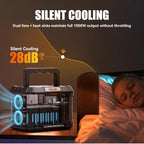 BALDR Portable Power Station, 1000W Output, 808Wh Capacity, AC Outlet, USB Ports, 110V Pure Sine Wave AC Outlet Backup Lithium Battery for Home Camping Emergency Use