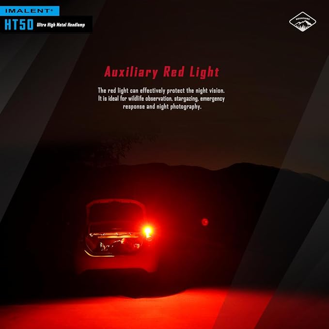IMALENT HT50 Rechargeable Headlamp, 3000 Lumen Lightweight Flashlight with Red Light, Super Bright Head Lamp for Camping, Outdoor, Running and Hiking