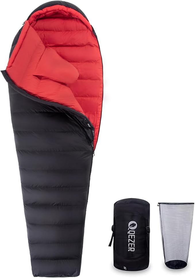 Ultralight Down Sleeping Bag for Adults with 600 Fill Power, Compact Sleeping Bag for Backpacking, Hiking and Camping