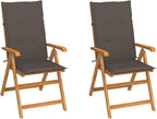 Patio Chairs 2 pcs,Outdoor Folding Chair,Lounge Chair,Portable Camping Chair,Tanning Chairs for Outside,Garden Chair,for Outdoor Patio, Campsite, or Yard, with Taupe Cushions Solid Teak Wood