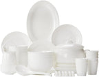 Milky White Porcelain Tableware Set Home Simplicity Combination Tableware Set of Bowls Dessert Plates Soup Plates Dinner Plates 69 Piece Set