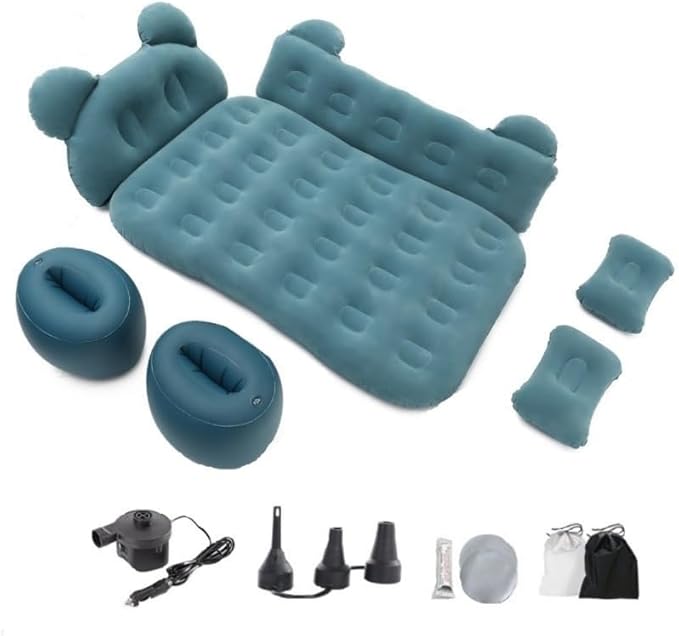 Car Air Mattress for VinFast VF 8 2023 2024 2025, Travel Bed, Camping Bed Cushion, Inflatable Vehicle Air Cot, Portable Sleeping Pad, Inflatable Mattress,Dark Green