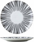 Camping Plates Creative Ceramic Dinner Plate Restaurant Round Dinner Plate Geometric Pattern Dinner Plate Kitchen Tableware Decorative Plate(A,15.3cm/6Inch)