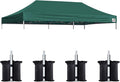 Eurmax USA 10x20 Pop Up Canopy Replacement Canopy Tent Top Cover, Instant Canopy Top Cover ONLY, Choose 30 Colors,Bonus 4PC Pack Weight Bag (10x20, Forest Green)