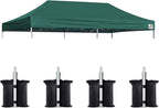 Eurmax USA 10x20 Pop Up Canopy Replacement Canopy Tent Top Cover, Instant Canopy Top Cover ONLY, Choose 30 Colors,Bonus 4PC Pack Weight Bag (10x20, Forest Green)
