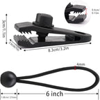 AOPRIE 10 Sets of Bungee Balls and Tarp Clips Black 6 Inches Ball Bungee Cord Heavy Duty Lock Grip Clamps Shark Fasteners Holder for Camping Tents Cargo Pool Awning Car Cover Holding Wire Hoses
