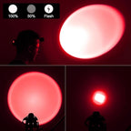 50000 Lumens Hunting Red Light Rechargeable Headlamp LED Tactical Head Lamp Super Bright Red Headlight Zoomable Waterproof 3 Modes Headlamps for Coyote Hog Astronomy Night Vision Aviation Fishing