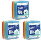 Cool Coolers by Fit & Fresh 4 Pack Slim Ice Packs, Quick Freeze Space Saving Reusable Ice Packs for Lunch Boxes or Coolers, Multi Colored, 3 Packs of 4