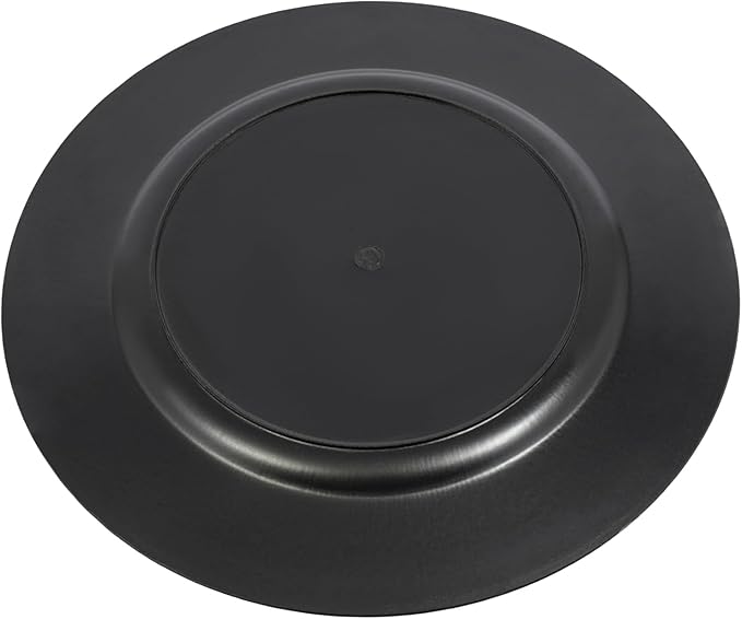 100 PCS Charger Plates Bulk, 13 Inch Decorative Round Dinner Plates, Plastic Dinner Chargers Bulk Serving Plate for Birthday Parties, Holidays, Weddings (Black)