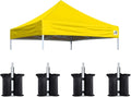 Eurmax USA Pop Up Canopy Replacement Canopy Tent Top Cover, Instant Canopy Top Cover ONLY,Bonus 4PC Pack Weight Bag (8x8, Yellow)