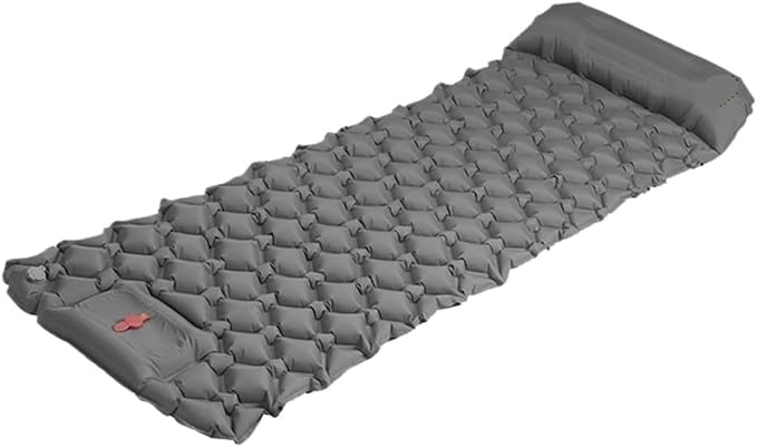 Inflatable Camping Mats Air Mattress with Pillow, Self-Inflating Sleeping Pad, Portable Outdoor Tourist Mat for Hiking Climbing Backpacking Tent(145mm Silver)
