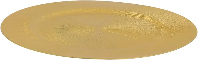 100 PCS Charger Plates Bulk, 13 Inch Decorative Round Dinner Plates, Plastic Dinner Chargers Bulk Serving Plate for Birthday Parties, Holidays, Weddings (Gold)