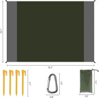 Waterproof Camping Tarp Lightweight Multifunctional Tent Footprint for Camping, Hiking Backpacking, Compact Tent Tarp Ground Sheet Mat for Ground or Under Tent（55.1" x 78.7" | Dark Green）