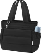 Lunch Box Tote Bag - Versatile Soft Insulated Lunchbox for Women - Lightweight Stylish Simple Lunch Pail Reusable Large Cooler Bag for Adults Work Office Camping Picnic Travel Outdoor Trips Black 10L