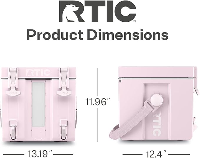 RTIC Halftime Water Cooler 3 Gallon Portable Carrier Container, Drink Beverage Dispenser, Stackable with 2 Taps, Bottleless, BPA-Free, for Sports, Camping, BBQ, Parties, Picnic, Pale Pink