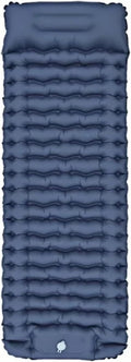 Outdoor Camping Inflatable Mattress Thicken Sleeping Pad with Built-in Pillow & Pump, Portable Air Mat for Travel Hiking Climbing(Blue)