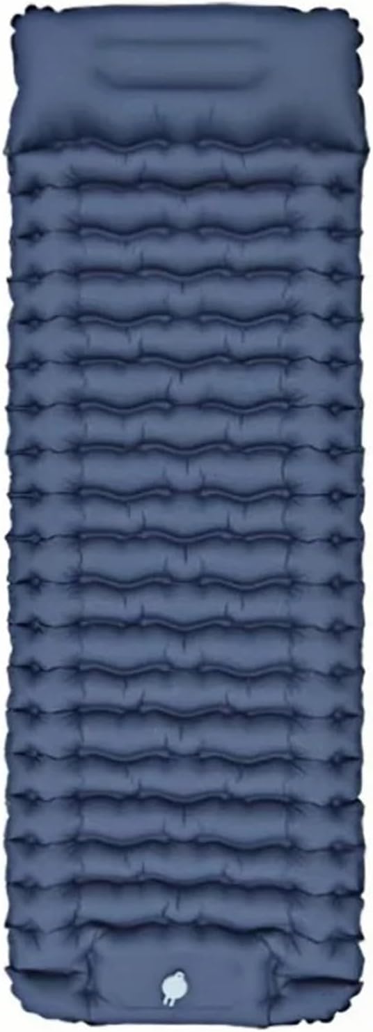 Outdoor Camping Inflatable Mattress Thicken Sleeping Pad with Built-in Pillow & Pump, Portable Air Mat for Travel Hiking Climbing(Blue)