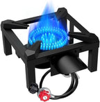 Llamaviva Propane Burner, High Pressure 100,000 BTUs Single Gas Stove with Water Bag& 4.1ft Adjustable Hose with Regulator,Propane Stove for Outdoor Cooking, Seafood Boil,Turkey Fry