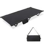 REDCAMP Kids Cot for Sleeping 2-7 Years, Portable Travel Toddler Cot Bed with Carry Bag, Lightweight for Outdoor Indoor Home, Black