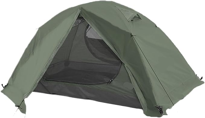 2-3 Person 4-Season Backpacking Tent – Double-Layer Waterproof with Winter Skirt for Camping Hiking Survival