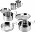 8PCS/Set Camping Cookware Kit Outdoor Aluminum Cooking Set Water Kettle Travelling Picnic BBQ Tableware Portable Bowls
