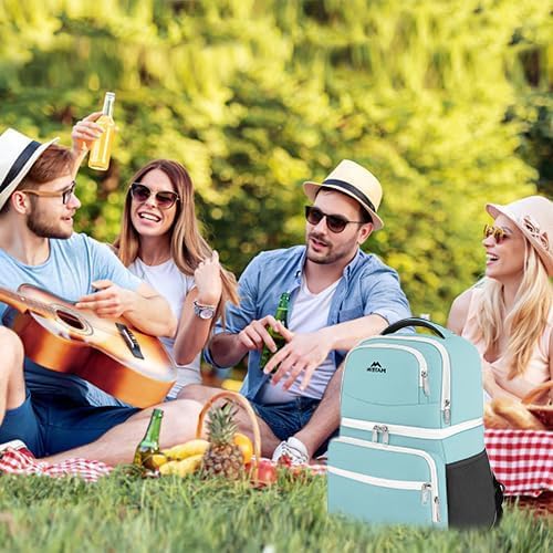 MATEIN Cooler Backpack, 26 Cans Insulated Lunch Backpack for Men Women, Leakproof Double Layer Lunch Cooler Bag Lightweight Soft Lunch Backpack with Cooler Compartment, Beach Camping Hiking Beer Gifts