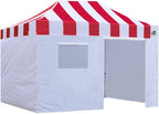Eurmax USA 10'x15' Professional Pop up Canopy Wedding Party Tent Instant Outdoor Gazebo with Side Walls Aluminum Frame Commercial Grade Bonus Roller Bag(Stripe Red