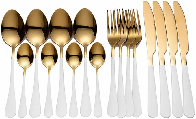 16 Piece Stainless Steel Tableware Set Fork Spoon Knife Cutlery Set Dinnerware Set Spoon Complete Tableware Eco Friendly Serves for 4