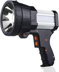 YIERBLUE Rechargeable Spotlight, Super Bright 1000000 High Lumen LED Handheld Spotlight Long Lasting Large Flashlight Searchlight and Flood Camping Flashlight with Foldable Tripod