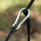 Fox Outfitters Neolite Double Camping Hammock - Lightweight Portable Nylon Parachute Hammock for Backpacking, Travel, Beach, Yard. Hammock Straps & Steel Carabiners Included (Sky Blue/Bronze)