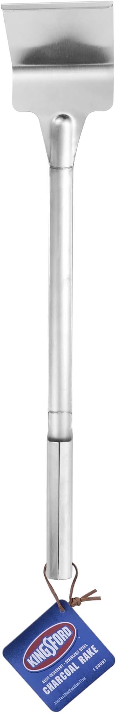 Kingsford Charcoal Rake, Stainless Steel Coal Tool, Rust Resistant BBQ Accessory, 21 Inch Long Handle, 4 Inch Wide Head