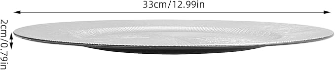 DYRABREST 50 Pcs 13 Inch Charger Plates, Bulk Round Charger Plates Plastic Wedding Dinner Elegant Reusable for Table Setting Wedding Party Event Tabletop Setting Decor (Silver)