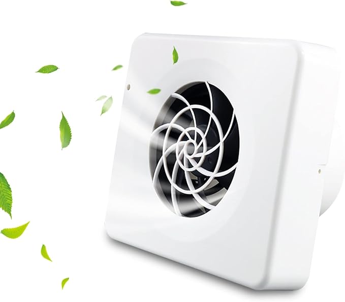 4” Low Noise Inline Blower Can Fan, Portable Ventilator High Velocity Utility Blower, Ventilation Exhaust Fan for Heating Cooling Booster, Grow Tents, Hydroponics (Black 4 Inch)