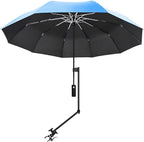 UPF 50+ Beach Umbrella with Adjustable Universal Clamp