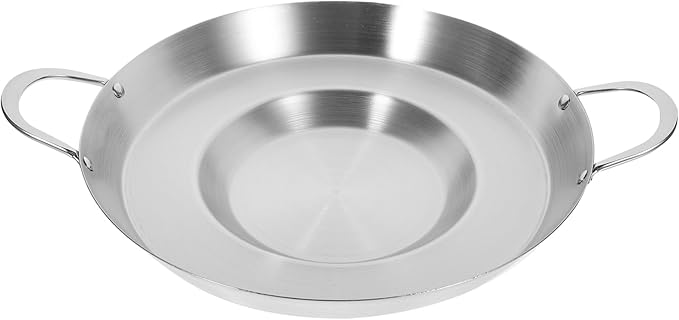 STOBAZA Stainless Steel Frying Pan 19.68X14.96X2.75In Flat Concave Skillet Multi-Use Cookware for Home Kitchen Outdoor Camping and Bbq
