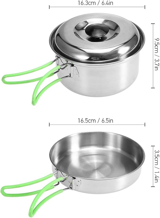Camping Cookware Camping Cookware Mess Kit Backpacking Hiking Picnic Outdoor Cooking Pot and Pan Set Cookset Tableware Cutlery Utensil Set