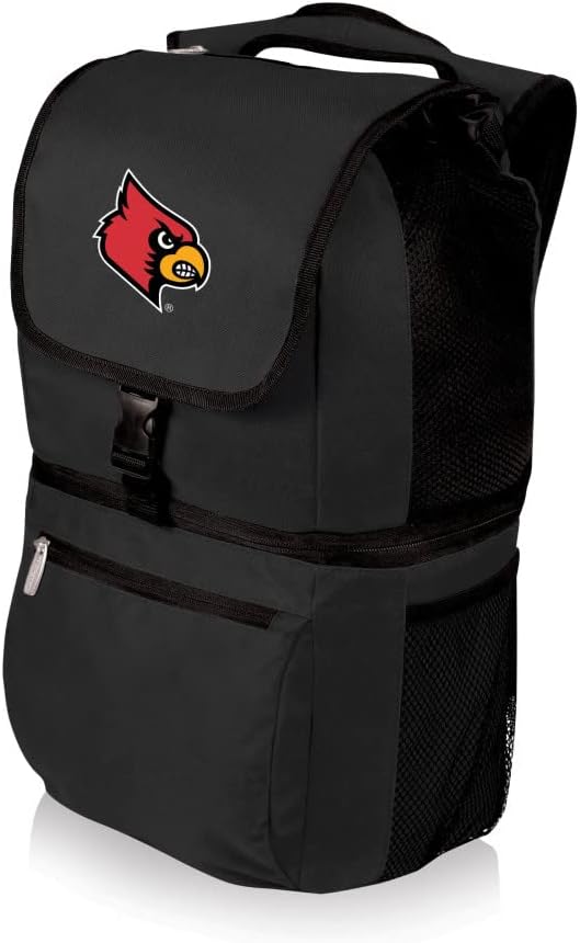 PICNIC TIME NCAA Louisville Cardinals Zuma Backpack Cooler - Soft Cooler Backpack - Lunch Cooler, (Black)