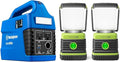 Westinghouse 296Wh 600 Peak Watt Portable Power Station and Solar Generator, Pure Sine Wave AC Outlet & LED Camping Lantern, Consciot Battery Powered Camping Lights, 1000LM, 4 Light Modes