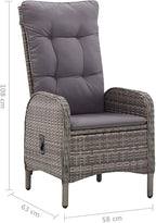 (Fast Shipment) Patio Dining Chairs, Outdoor Chairs, for Camping Pool Beach Deck, Lawn Chair Patio Chairs 2 pcs Poly Rattan Gray