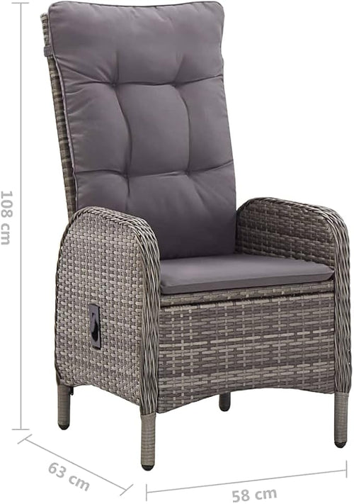 (Fast Shipment) Patio Dining Chairs, Outdoor Chairs, for Camping Pool Beach Deck, Lawn Chair Patio Chairs 2 pcs Poly Rattan Gray