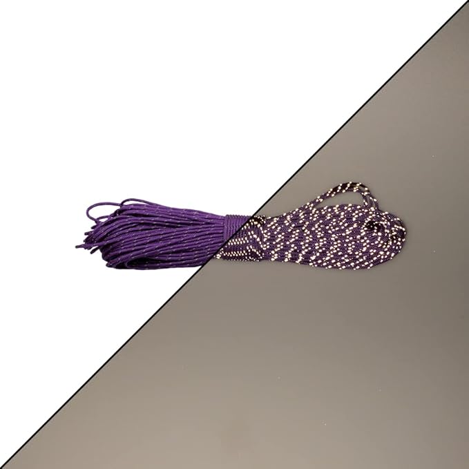 Paracord Planet – Fluorescent 1.75mm Reflective Guyline 95 Paracord Tent Rope Camping Parachute Cord – Purple – 65ft