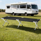 Portable Folding Camping Cot, Heavy Duty Sleeping Bed with Carrying Bag, 610D Oxford Cloth & Lightweight Aluminum Frame, 275lbs Load, Outdoor Cot for Adults, Travel, Hiking, Office (Black, 2 Pack)