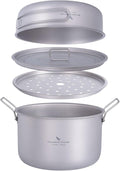 Boundless Voyage Camping Cookware Lightweight Cooking Pot Set Titanium Pot Portable for Outdoor Cooking Traveling Hiking Trekking Backpacking, 1-5 Person