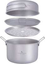Boundless Voyage Camping Cookware Lightweight Cooking Pot Set Titanium Pot Portable for Outdoor Cooking Traveling Hiking Trekking Backpacking, 1-5 Person