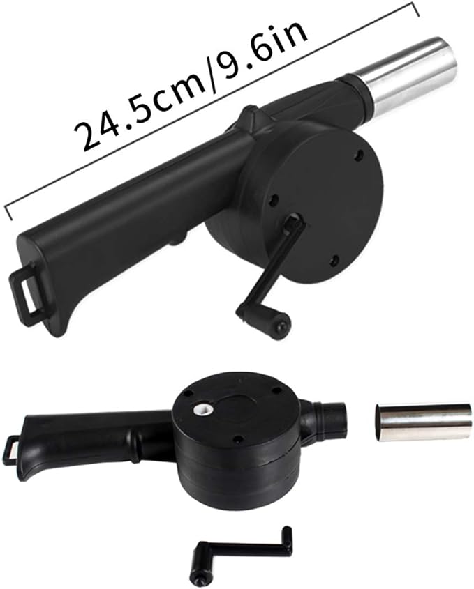 PLIAVAON BBQ Fan Air Blower Fast Fire Starter Portable Mini Manual Hand Crank for Outdoor Picnic Camping Cooking Barbecue Charcoal Grills Stove Accessories (A)